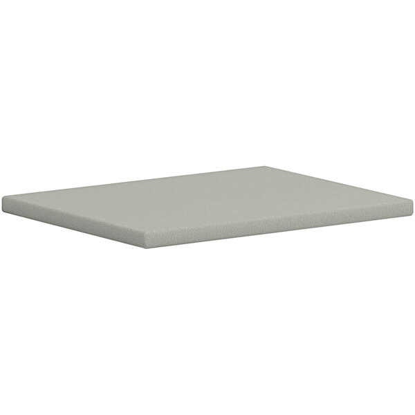A white rectangular cushion with a black handle.