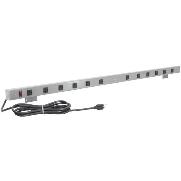 A BenchPro mountable power strip with a long rectangular shape and multiple outlets.