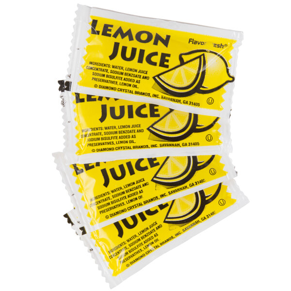 Lemon Juice Packets | 200 - 4 Gram Portion Packets Per Case