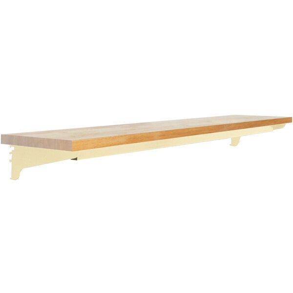 A BenchPro wooden shelf with adjustable height and a beige butcherblock top.