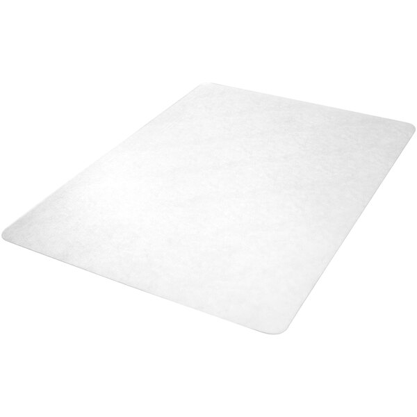 A white rectangular Deflecto EconoMat Plus chair mat on a white background.