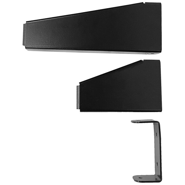 Black metal mounting arms for TPI workstation fans.