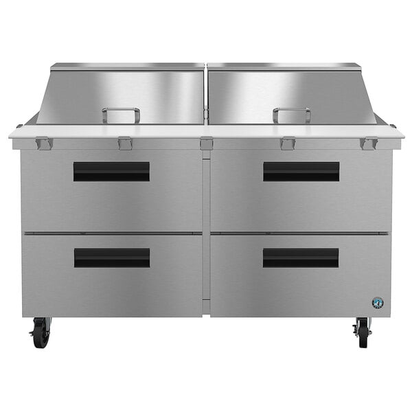 A stainless steel Hoshizaki mega top prep table with drawers.