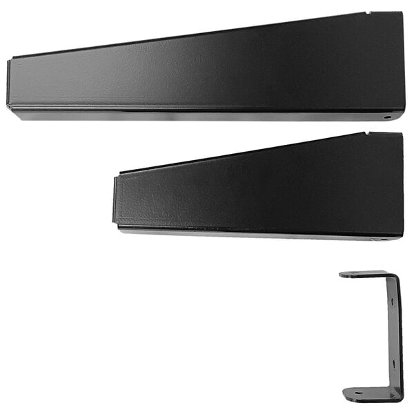 Black metal mounting arms for TPI workstation fans.