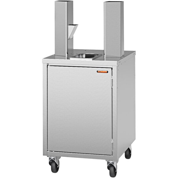 A silver rectangular Zummo Nature Slim service cabinet with two drawers.