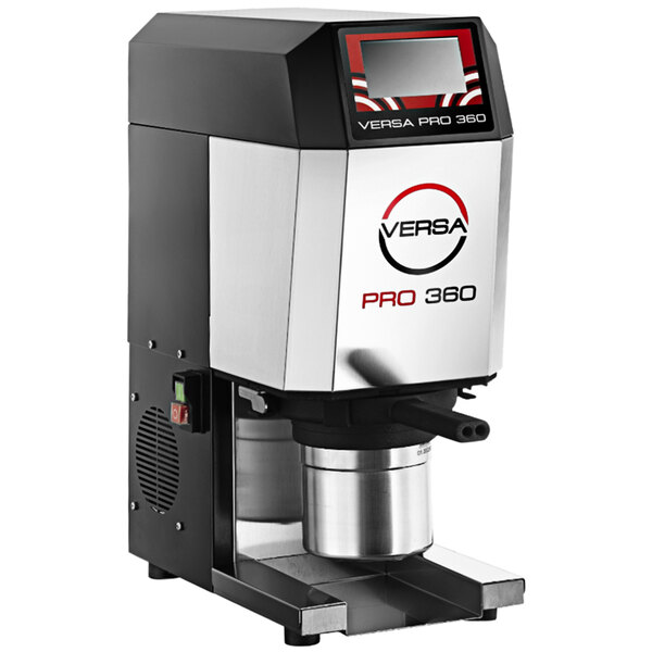 A black and silver Versa Pro 360 frozen dessert processor.