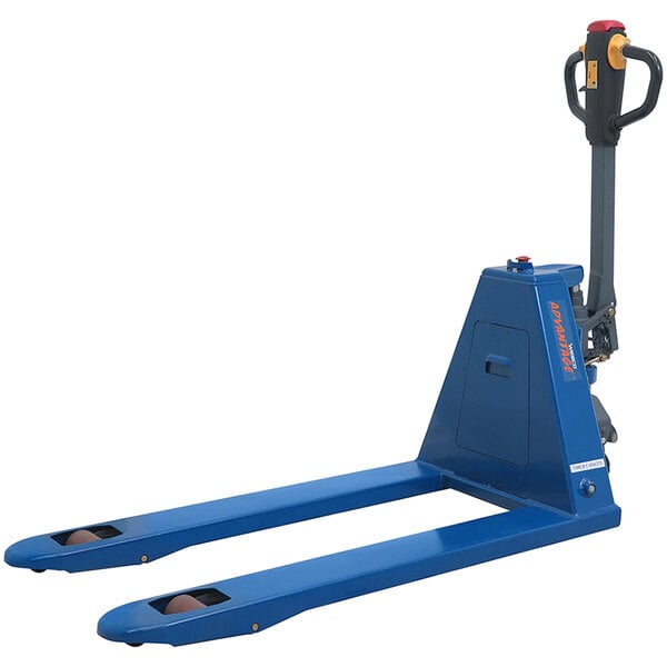 A blue Wesco Industrial Products electric pallet truck.