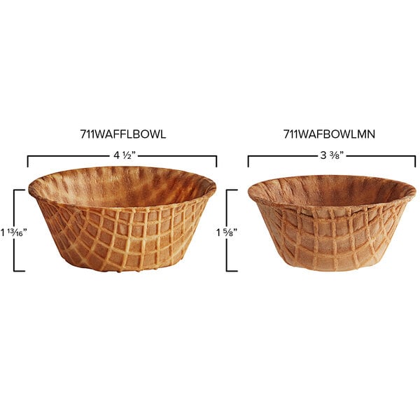 A JOY mini waffle bowl with two empty bowls inside.