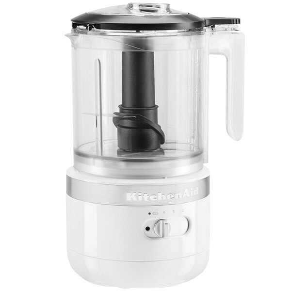 KitchenAid KFCB519WH White Cordless 5-Cup Food Chopper - 120V