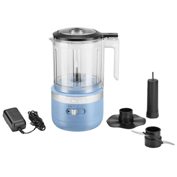 KitchenAid KFCB519VB Blue Cordless 5-Cup Food Chopper - 120V