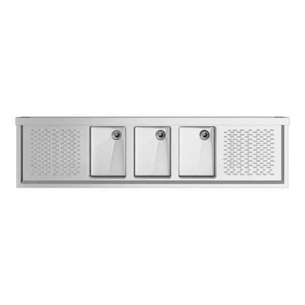 Regency 72" x 18 3/4" Three Bowl Underbar Sink with Two Large Drainboards