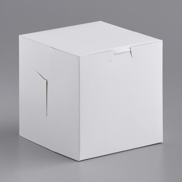 A white bakery box with a lid.