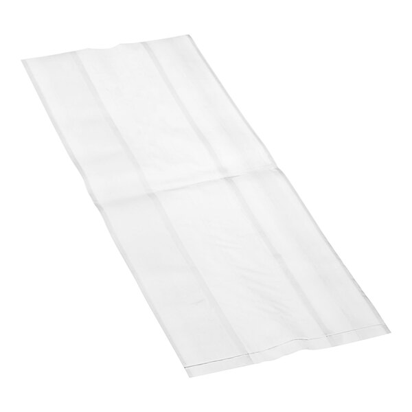 A clear plastic bag with white text.