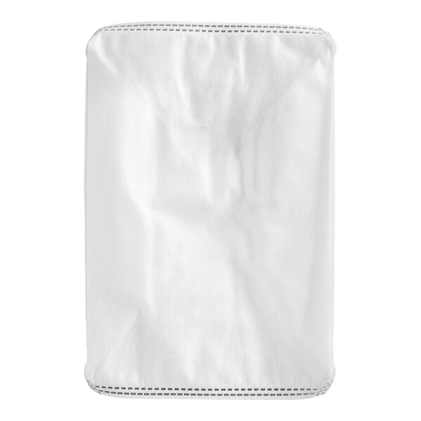 A white, rectangular disposable filter dust bag with stitched edges, shown against a plain background.