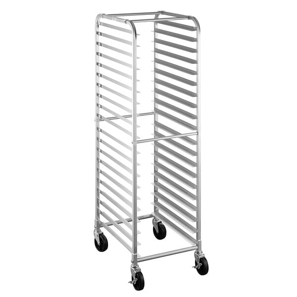 Aluminum 10 Sheet Bun and Sheet Pan Rack with Rolling Casters