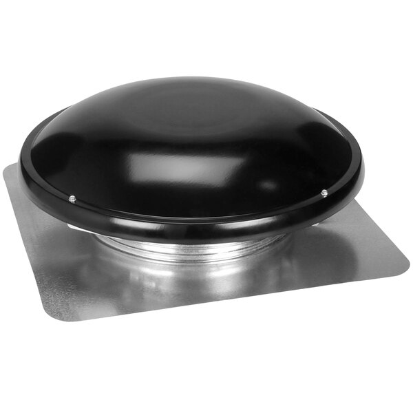 A black metal TPI dome ventilator with a black lid.