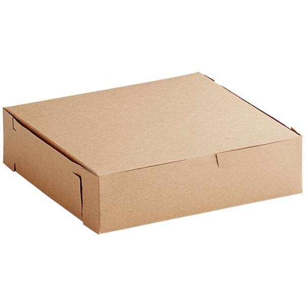 A brown cardboard box with a lid.