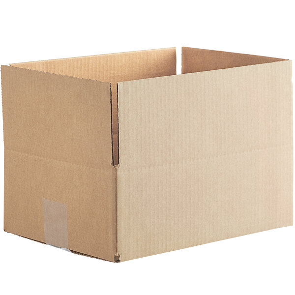 A Lavex kraft cardboard shipping box.