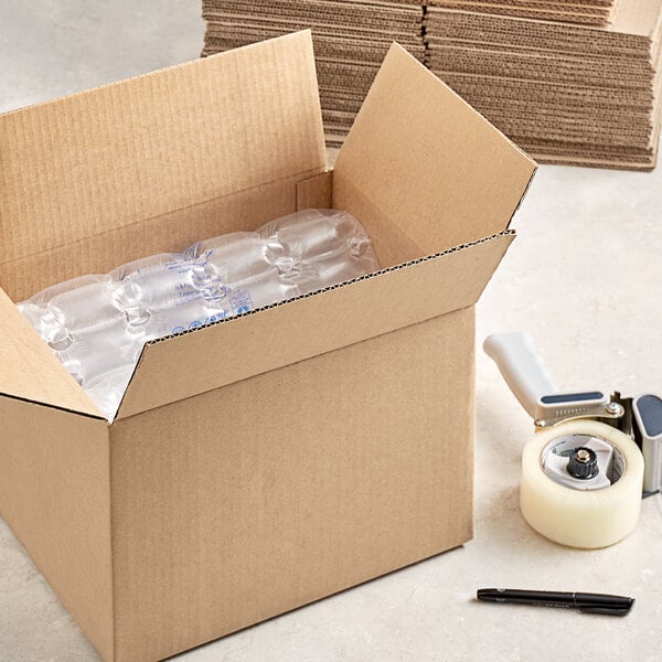 A Lavex Kraft cardboard shipping box on a blank background.