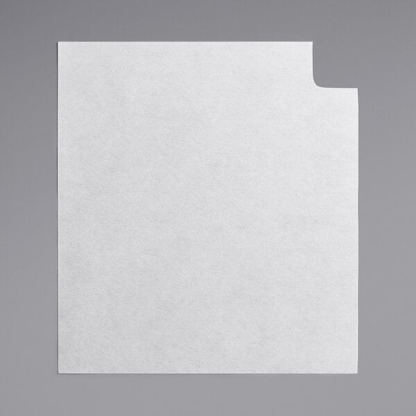 A white piece of Vito Fryfilter non-woven fryer oil filter paper.