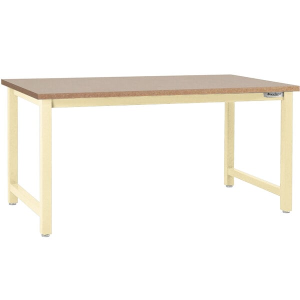 A BenchPro Kennedy series workbench with a beige base and particleboard top.