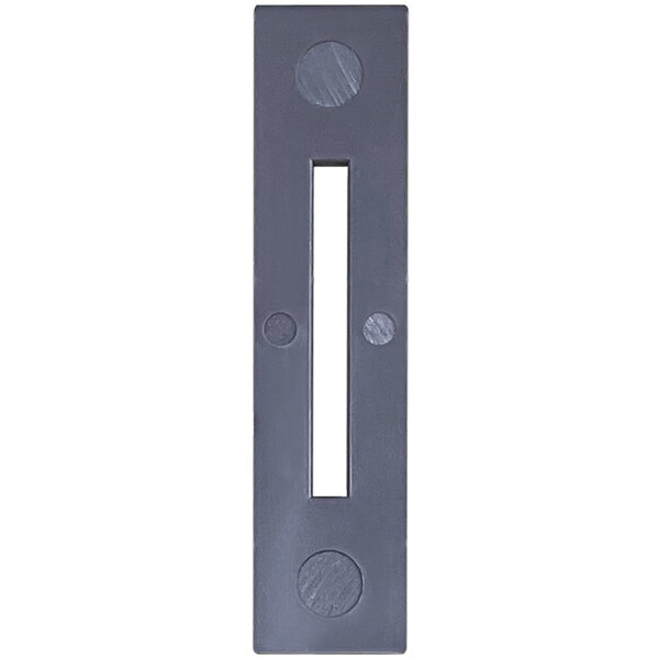 A black rectangular door arm seal with two holes.