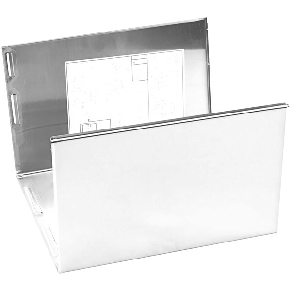 A white rectangular metal wrapper for a Solwave commercial microwave.