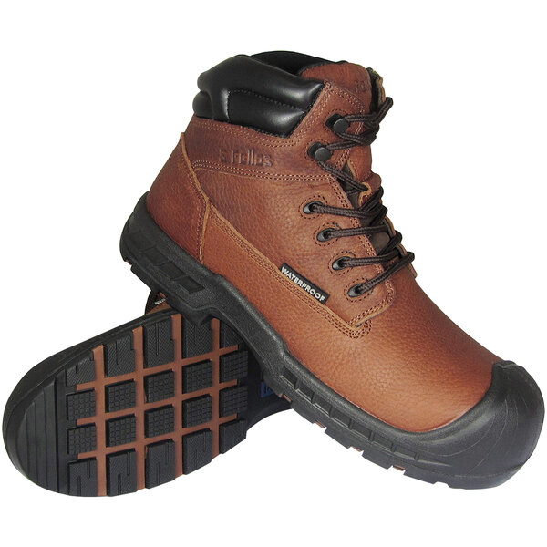 Genuine Grip® 6100 Vulcan Men's Size 7 Medium Width Brown Waterproof Composite Toe Non-Slip Boot