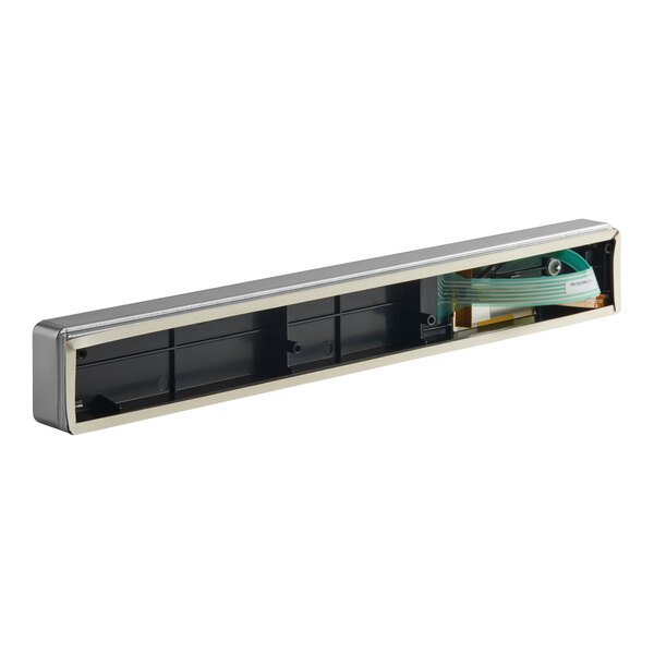 A rectangular touch panel and display assembly for heavy-duty commercial microwaves.