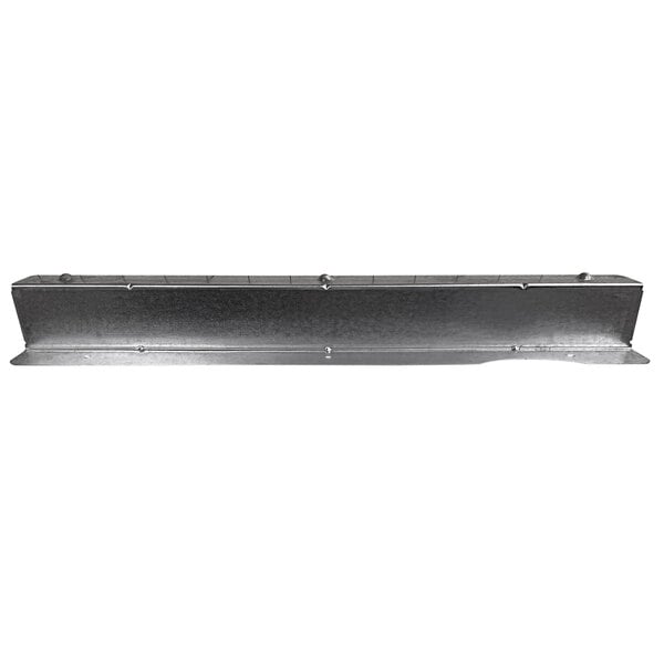 A black metal air deflector with holes.