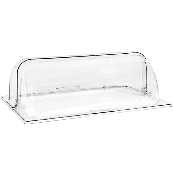 A clear plastic container with a clear lid.