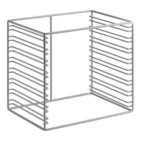 A Beverage-Air bun pan rack with wire shelves.