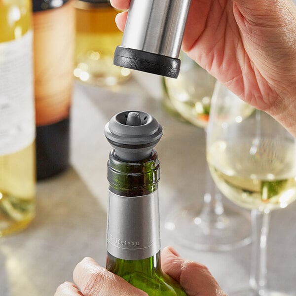Vacu Vin Wine Saver Vacuum Stoppers – Set of 2 – Grey