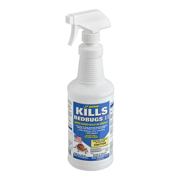 A 1-quart spray bottle of JT Eaton 207-W water-based bed bug spray.