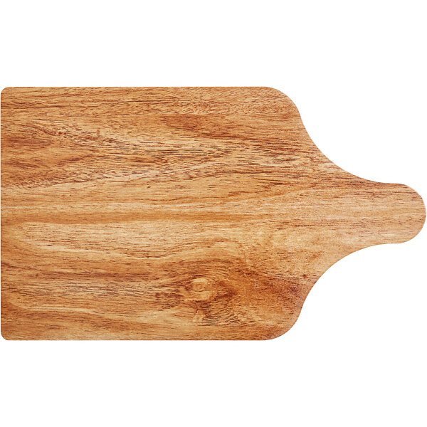 A wooden Enjay cake board with a handle.