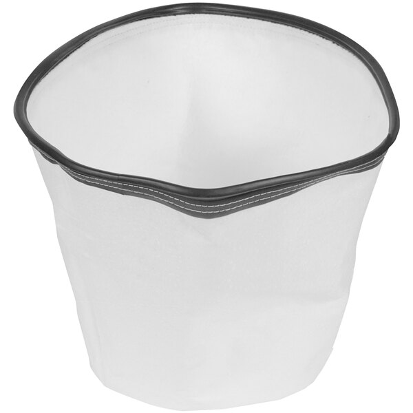 A white mesh bin with a black handle.