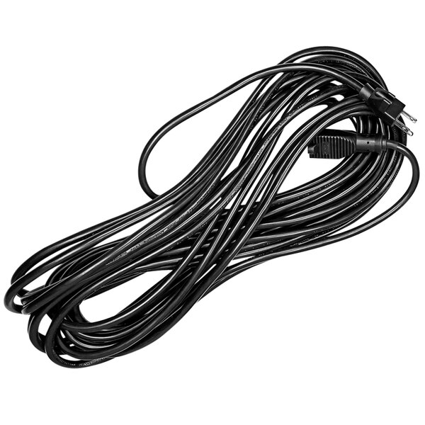 A black power cord with a plug.
