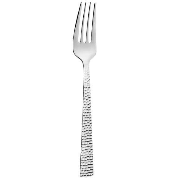 An Amefa Felicity stainless steel dessert fork with a silver handle.