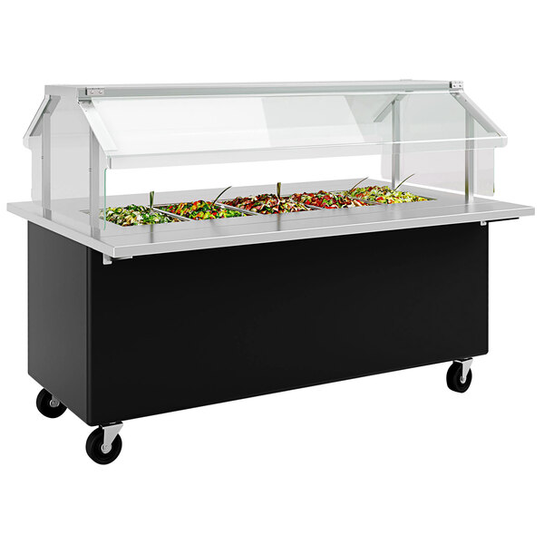 An LTI Fresh 'N Ready food bar cart with a clear top.