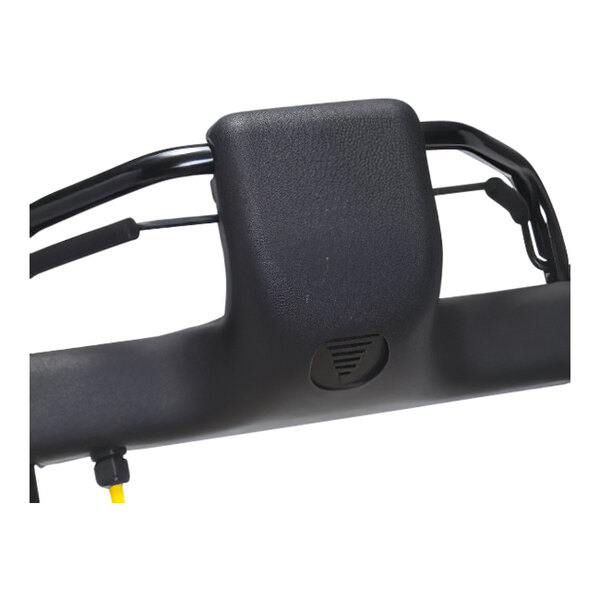 The black plastic handlebar on a Tornado 30" wide area vacuum cleaner.