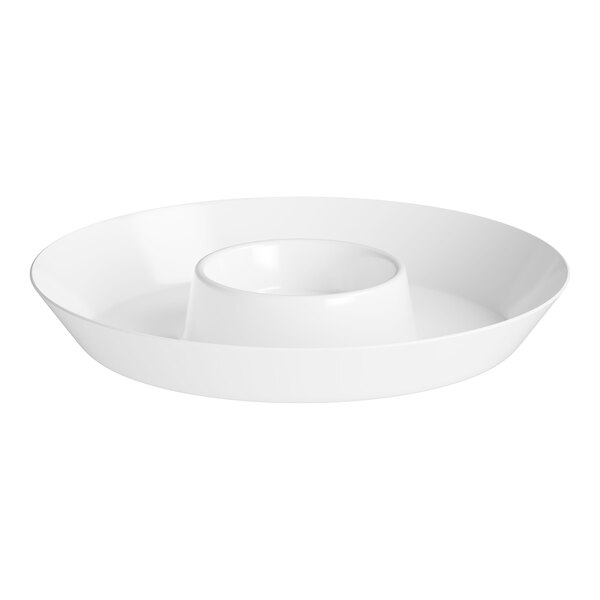 Choice 6" White Plastic Mini Circular Dip Tray
