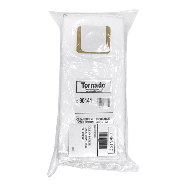 Tornado CleanBreeze 90141 Disposable Filter Bag for Select Vacuums - 10/Pack