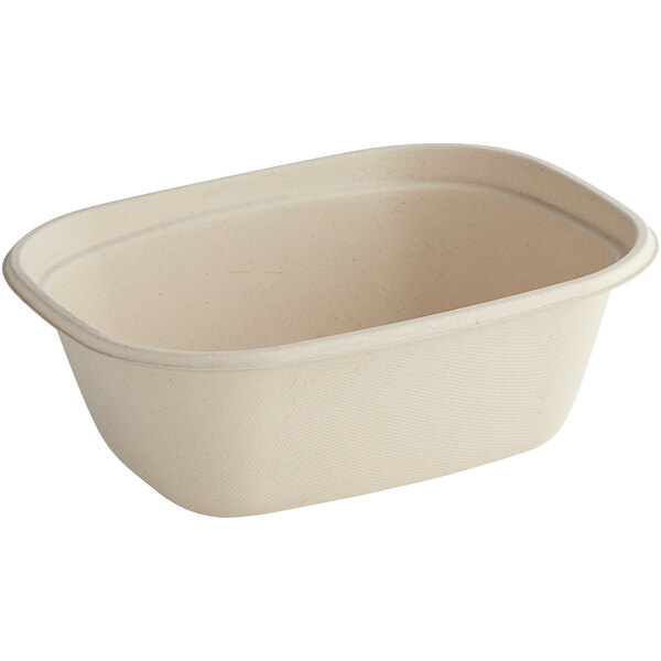 A white World Centric compostable fiber box with a lid.