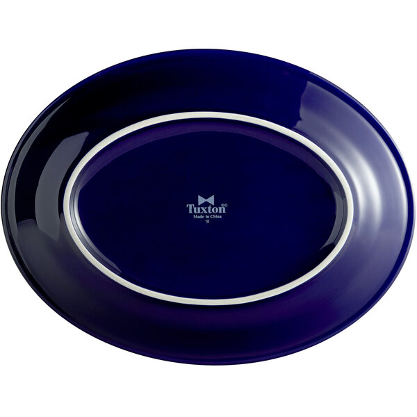 a close-up of a blue plate