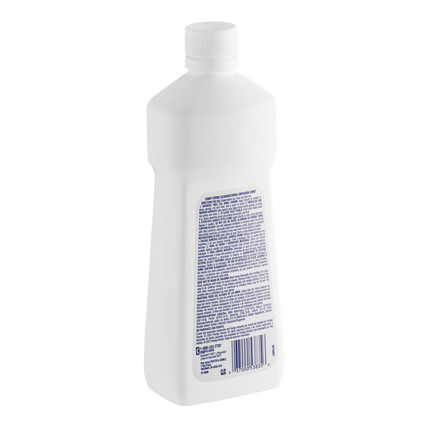 A white bottle of Comet Creme Deodorizing Cleanser with a blue label.