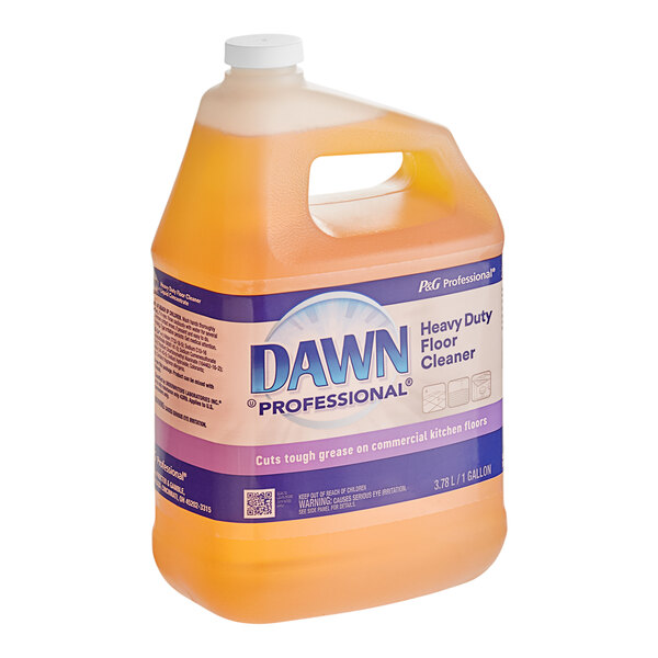 A large jug of Dawn Professional heavy duty floor cleaner.