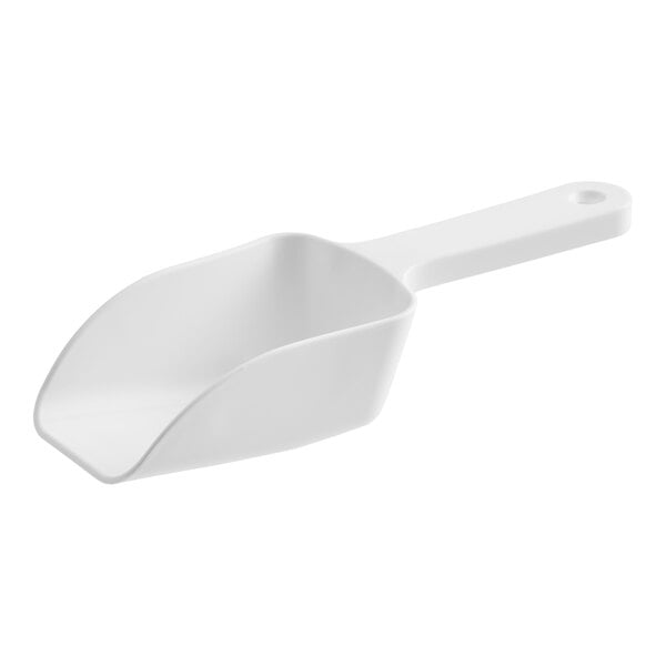 Choice 2 oz. White Plastic Flat Bottom Scoop