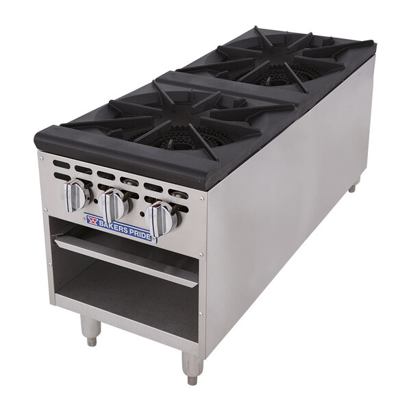 Bakers Pride Restaurant Series BPSP-18-3-D Natural Gas Two Burner Stock ...