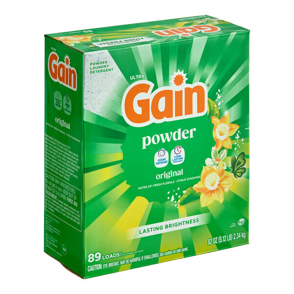 A box of Gain Original powder laundry detergent.