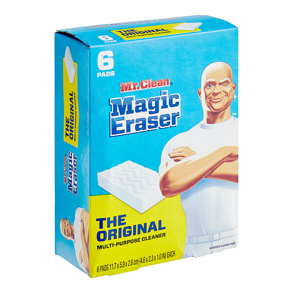 The box of Mr. Clean Original Magic Eraser with 6 white sponges inside.